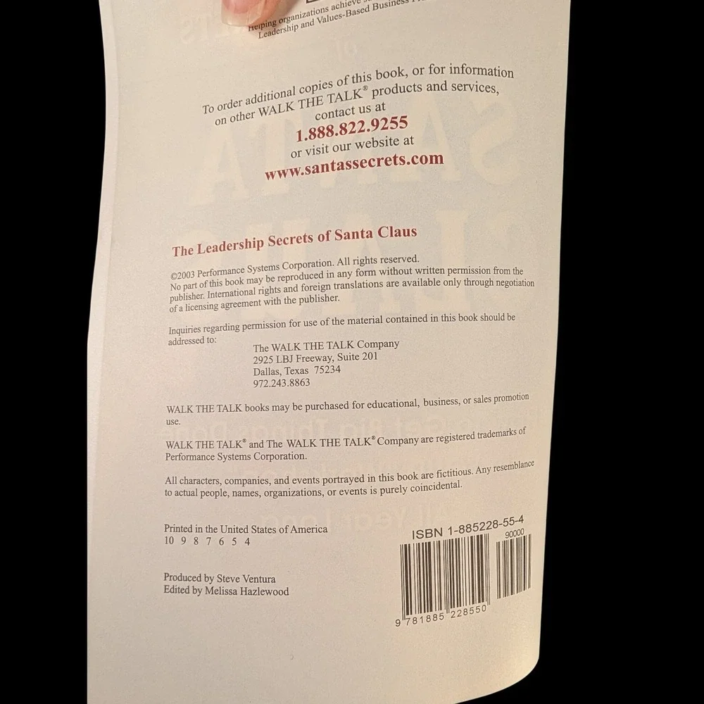 The Leadership Secrets of Santa Claus Eric Harvey Paperback Business Book Guide